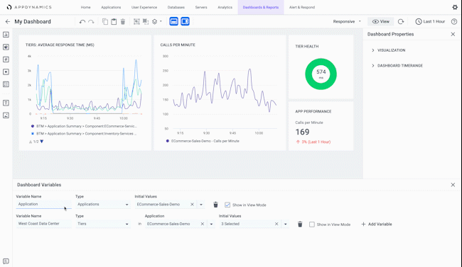 Data variables allow for quick context switching