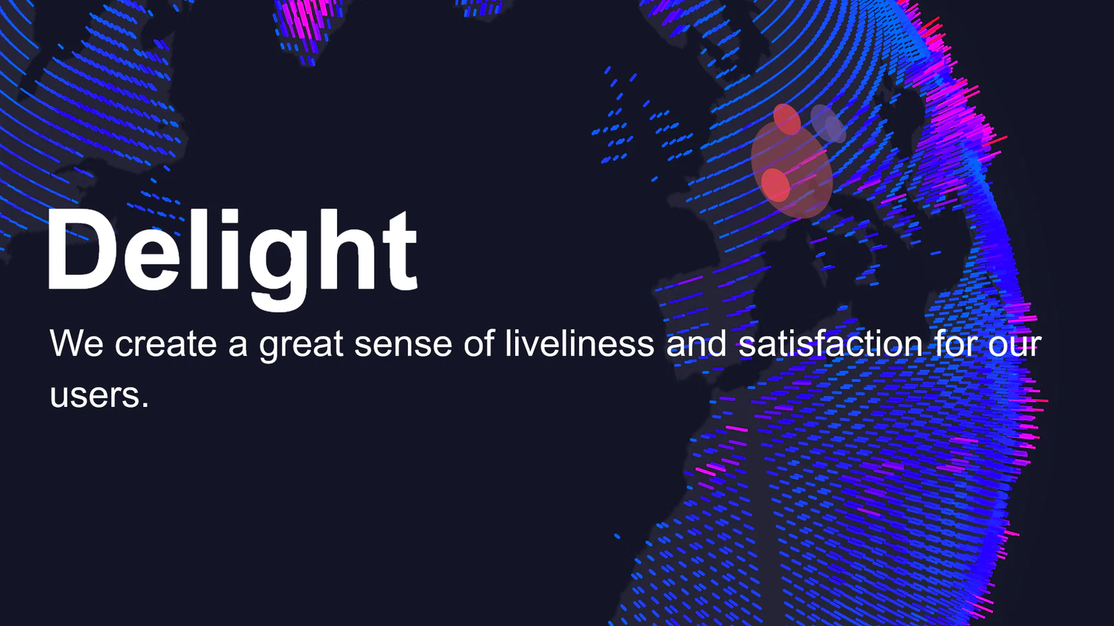 Delight principle expressed through a colorful living globe visualization