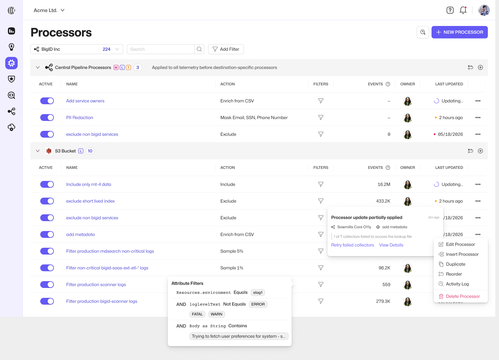 Sawmills processors list using reusable layouts, controls, and system states